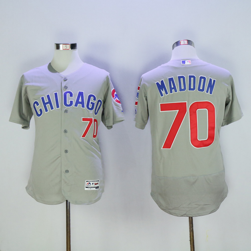 Men Chicago Cubs 70 Maddon Grey Chicago Edition MLB Jerseys